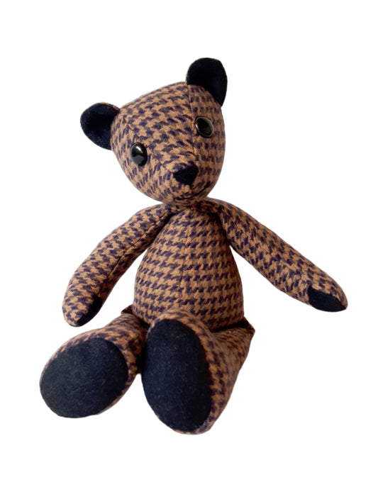 Pepita Houndstooth Tweed Teddy Bear