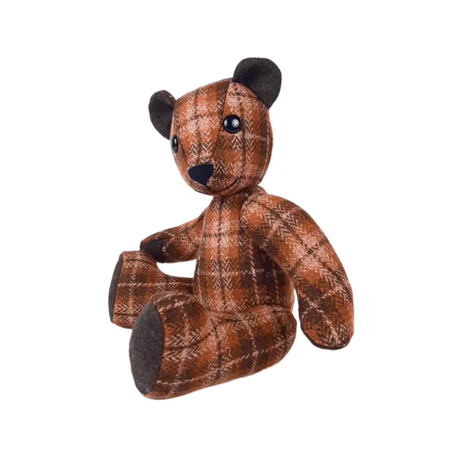 Rusty Plaid Tweed Teddy Bear